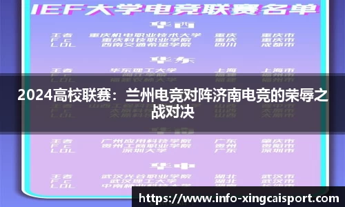 2024高校联赛：兰州电竞对阵济南电竞的荣辱之战对决